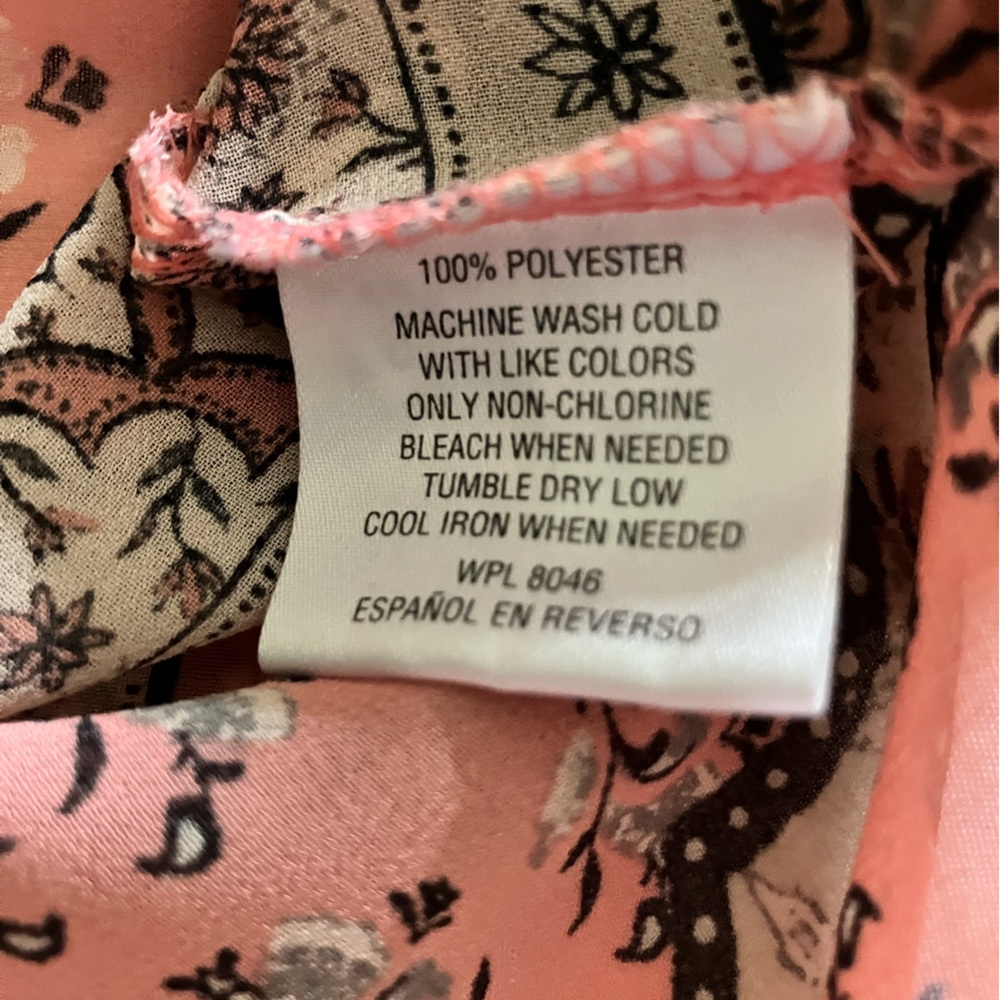 Style & Co. Cold-Shoulder Tunic Size L Pink/Peach Gray White Black - Picture 8 of 8